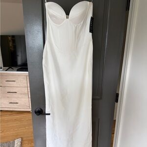 Retrofete Strapless White Dress